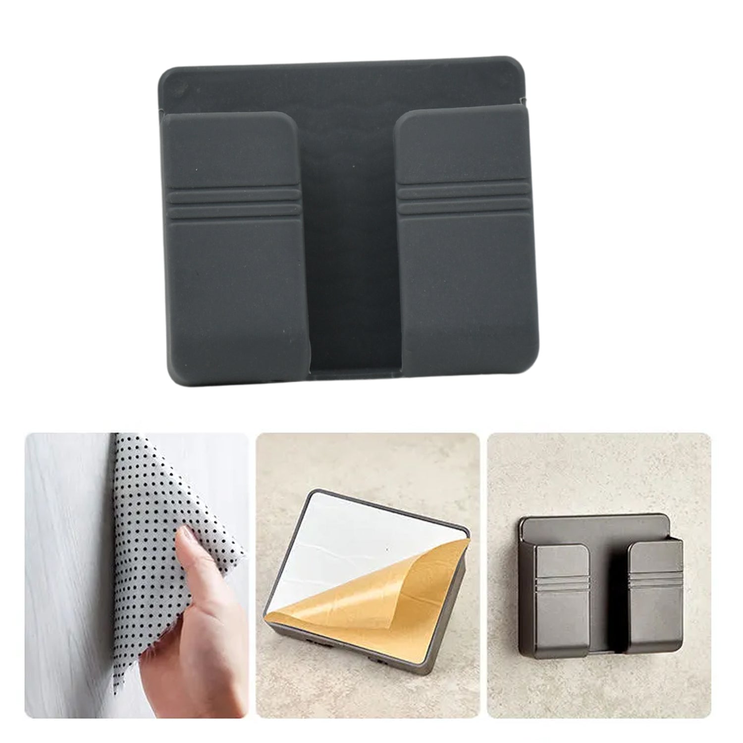 12630 Wall Mounted Mobile Stand / Holder Storage Case for Remote, Wall Mount Mobile Stand / Multi Purpose Stand with Hook for Phone Charging (1 Pc) 12630 Wall Mounted Mobile Stand / Holder Storage Case for Remote, Wall Mount Mobile Stand / Multi Purpose Stand with Hook for Phone Charging (1 Pc)
